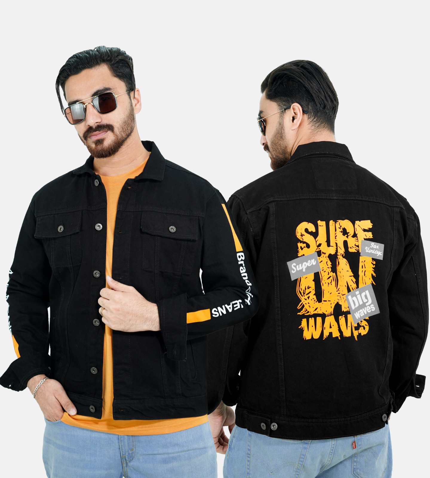 DENIM JAKET- (SURF -BLACK