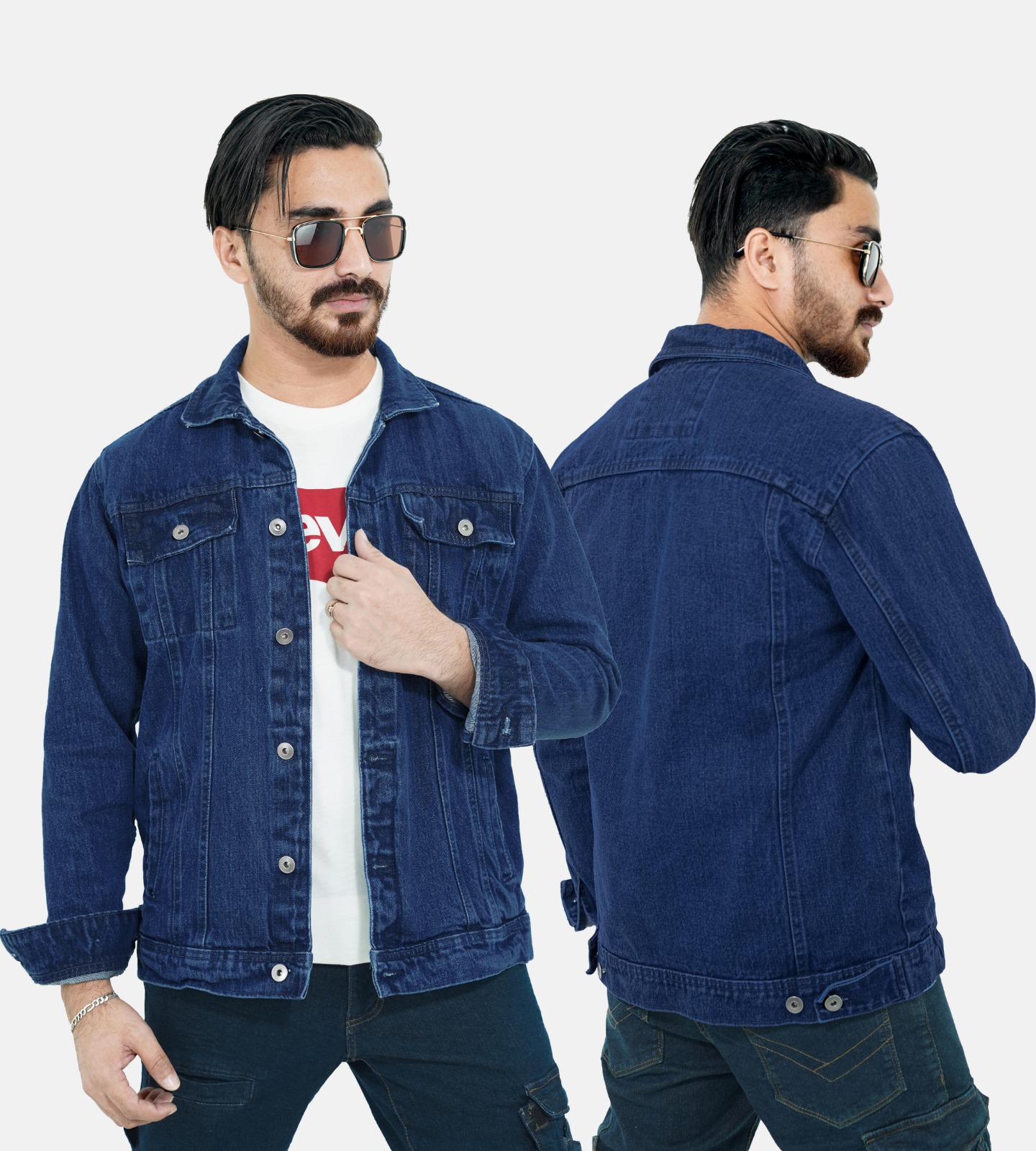 DENIM JAKET- (DARK BLUE