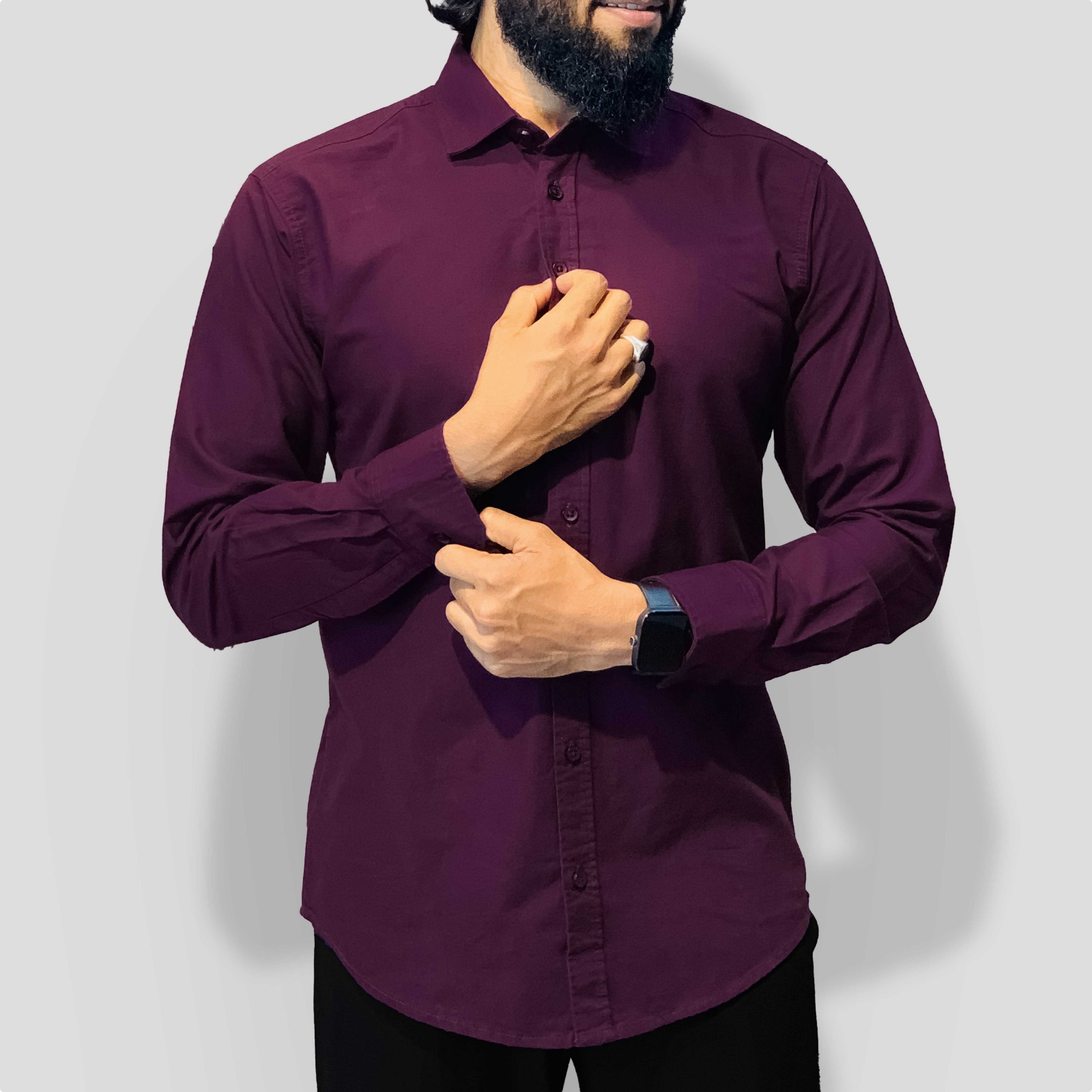 Jam - Natural Regular Fit Long Sleeve Oxford Shirt