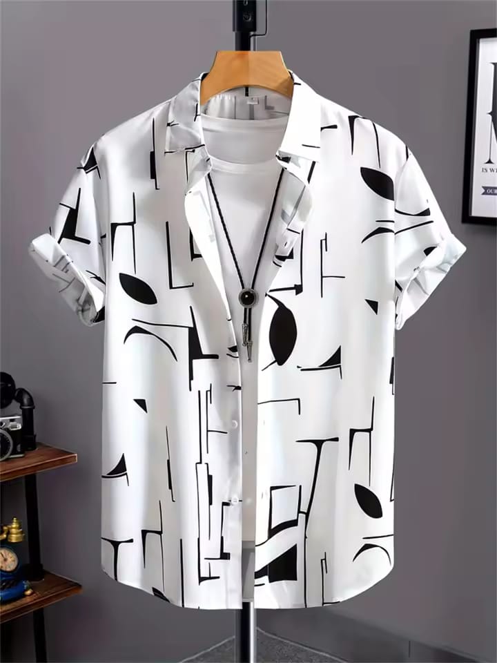 Premium China Fabric Ultra Soft Casual Half Sleece Summer Shirt For Men- white shirt