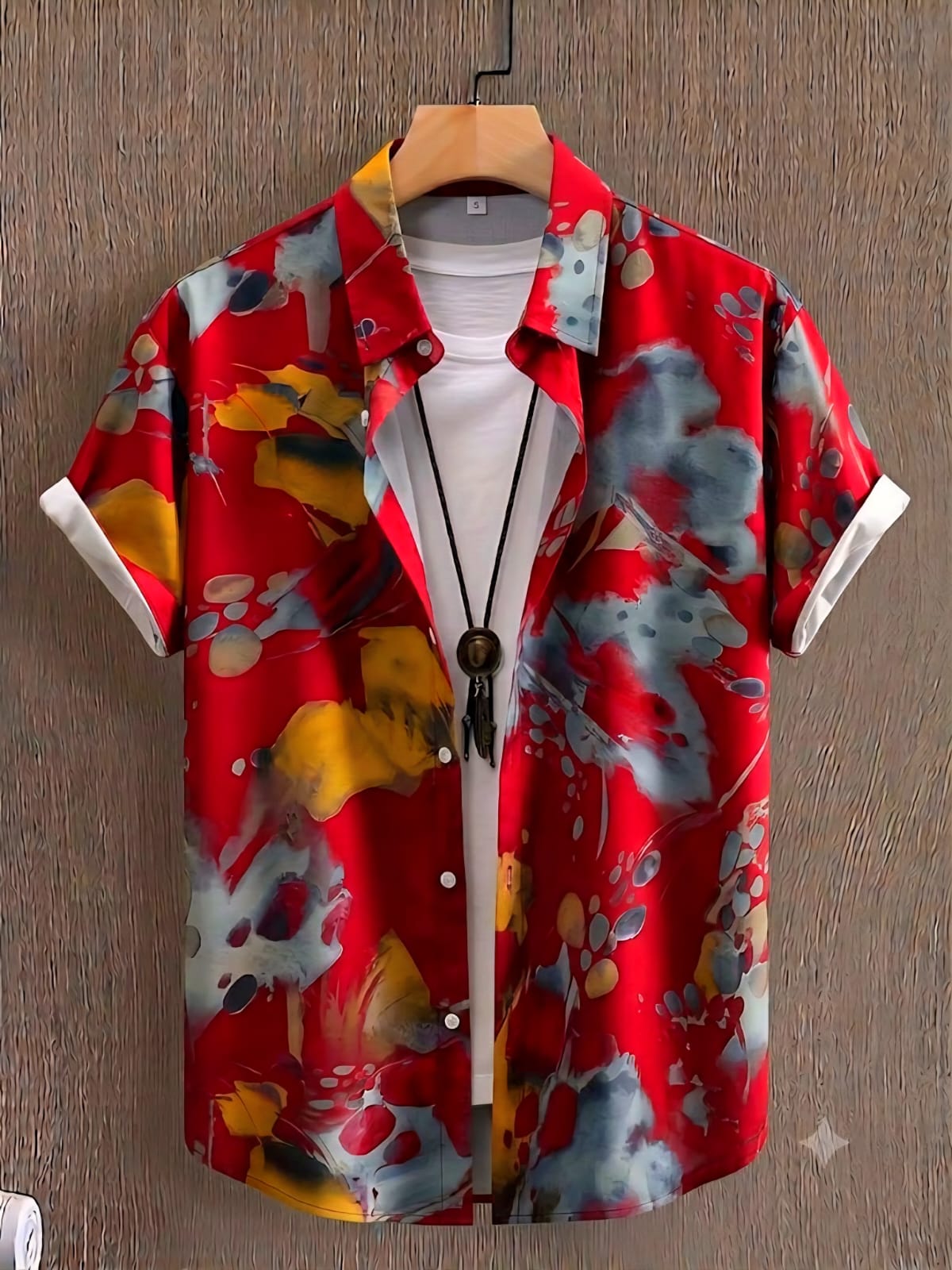 Premium China Fabric Ultra Soft Casual Half Sleece Summer Shirt For Men-Maroon Micro